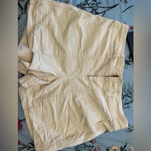 Pale Yellow High Rise Shorts